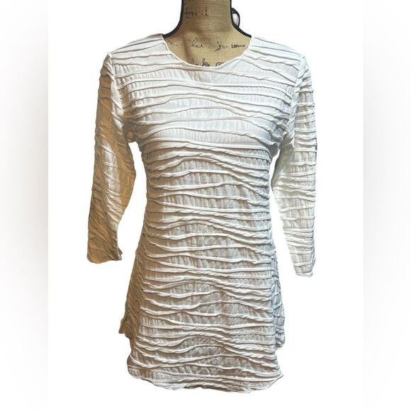 Carol Turner White Fiore Classic Shirttail Tunic Top Women’s Blouse size XSmall - Picture 6 of 12